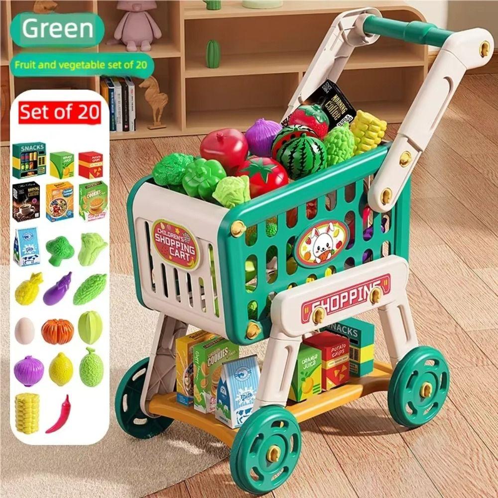 Simulation Shopping Cart Toy Set 20PCS/Set Kids Role Playing Toy Boys Girls Gift