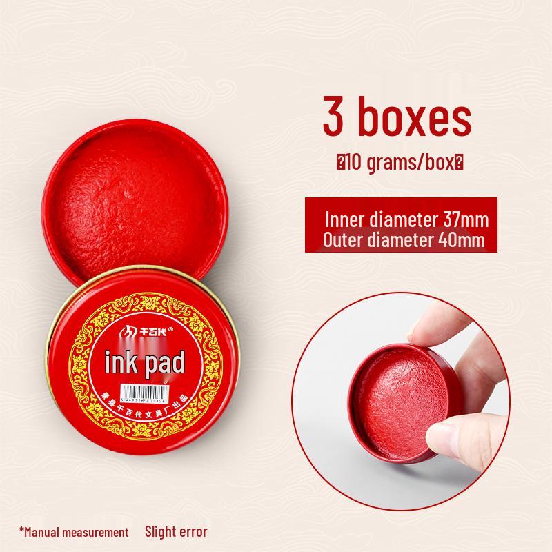Vintage Red Inkpad with Indonesian Oil for Stamping Seals and Fingerprints