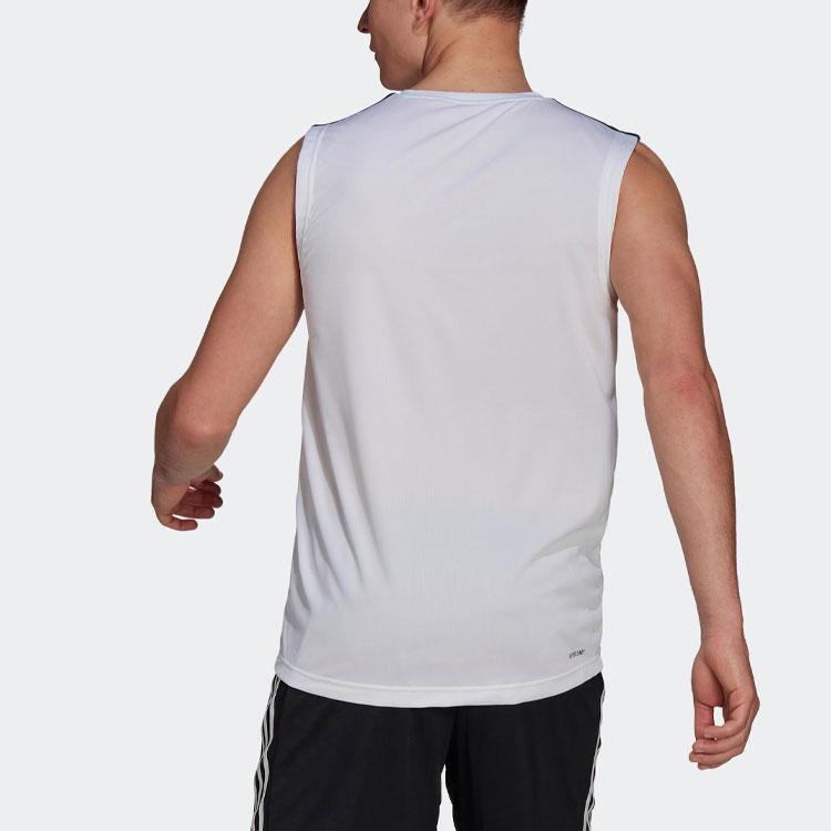 Adidas 3-Stripes Logo Training Tank Top Men Tops White GM2158