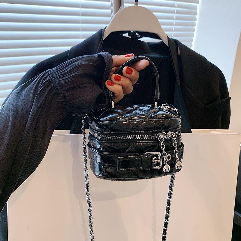 Modern Chic Korean Chain Quilted Bucket Bag For Women 2023 New Trendy Shoulder Crossbody Handbag