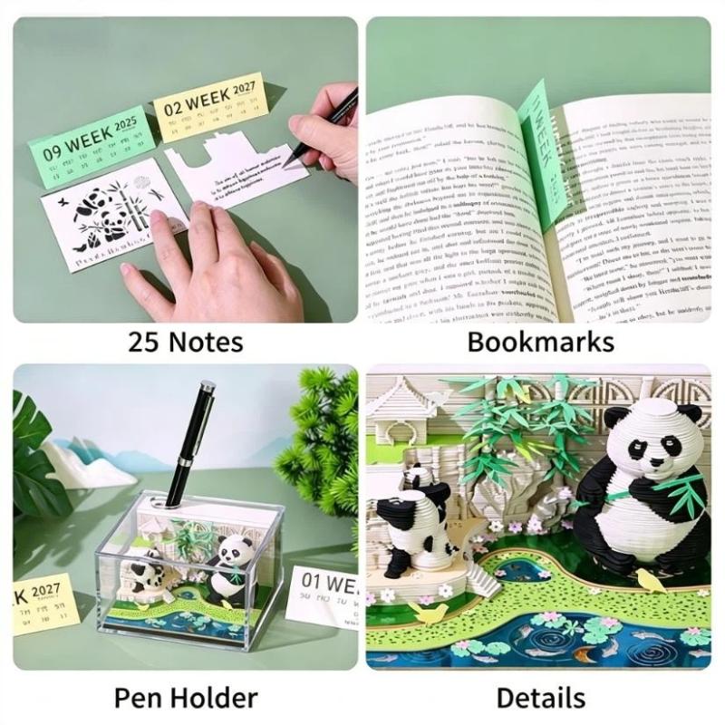 Time Piece 3D Desk Calendar 2027 Paper Carving Tear-away Design for Artistic Home Office Space