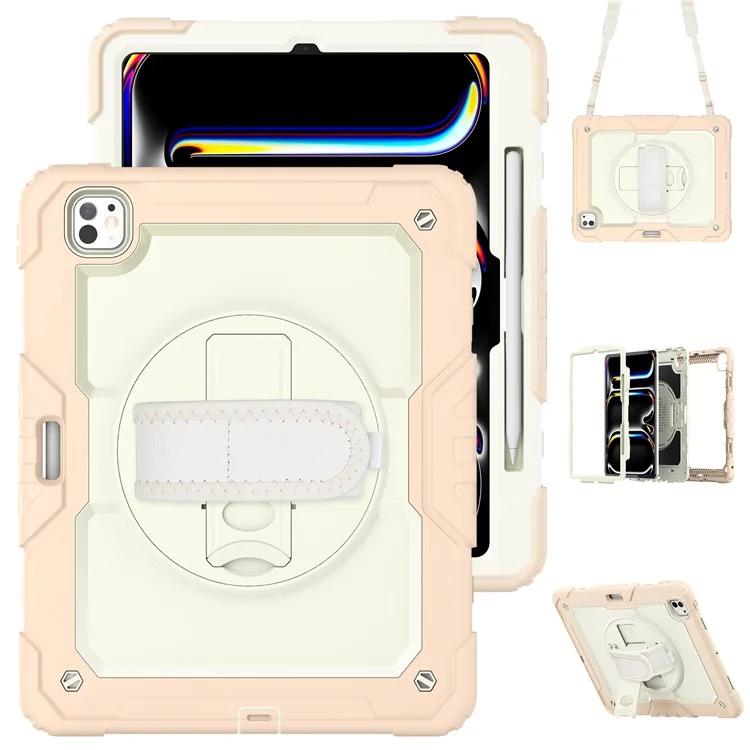 

Для iPad Про 13 (2024) Чехол-подставка для ПК + силиконовый чехол для планшета с защитой экрана