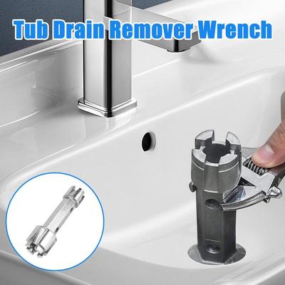 Tub Drain Wrench Double-End Ergonomic Drain Wrench for Kitchen Drain Removal Tool for Kitchen Sinks Mop Sinks Bathtubs Closet