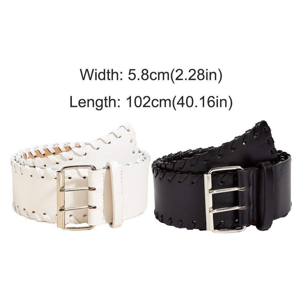 Harajuku Wide Woven Belt Y2K Slimming Belt Fashion Trouser Dress Belts  For Women