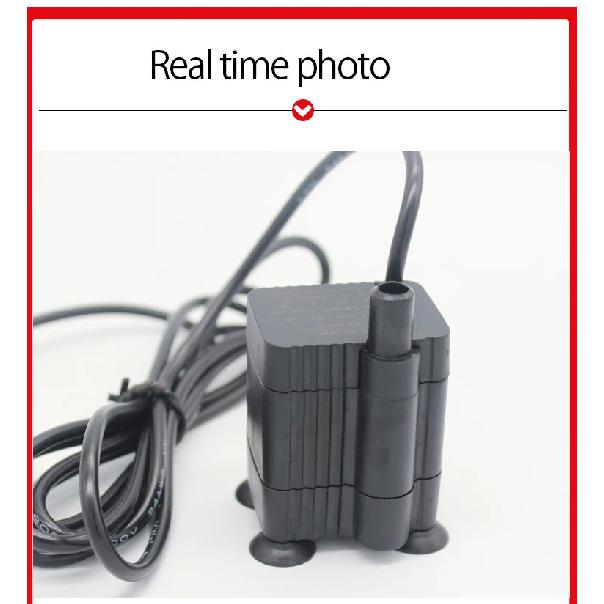 USB Bottom Suction Pump 5V 2.5W for Pet Water Dispenser Landscaping Circulating Fish Tank Landscape Decoration Small 1Pc