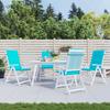VidaXL High Back Chair Cushions 4 Pcs Turquoise Fabric 361272