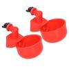 2pcs Automatic Chicken Water Cup Red Plastic Drinking Bowl for Poultry Pigeon Bird