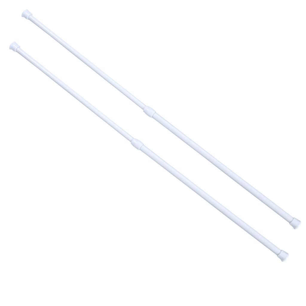 2Pcs Heavy Duty Stainless Steel Shower Rod Corrosion Resistant Tension Type Adjustable Extendable for Bathroom Corner Use Shower