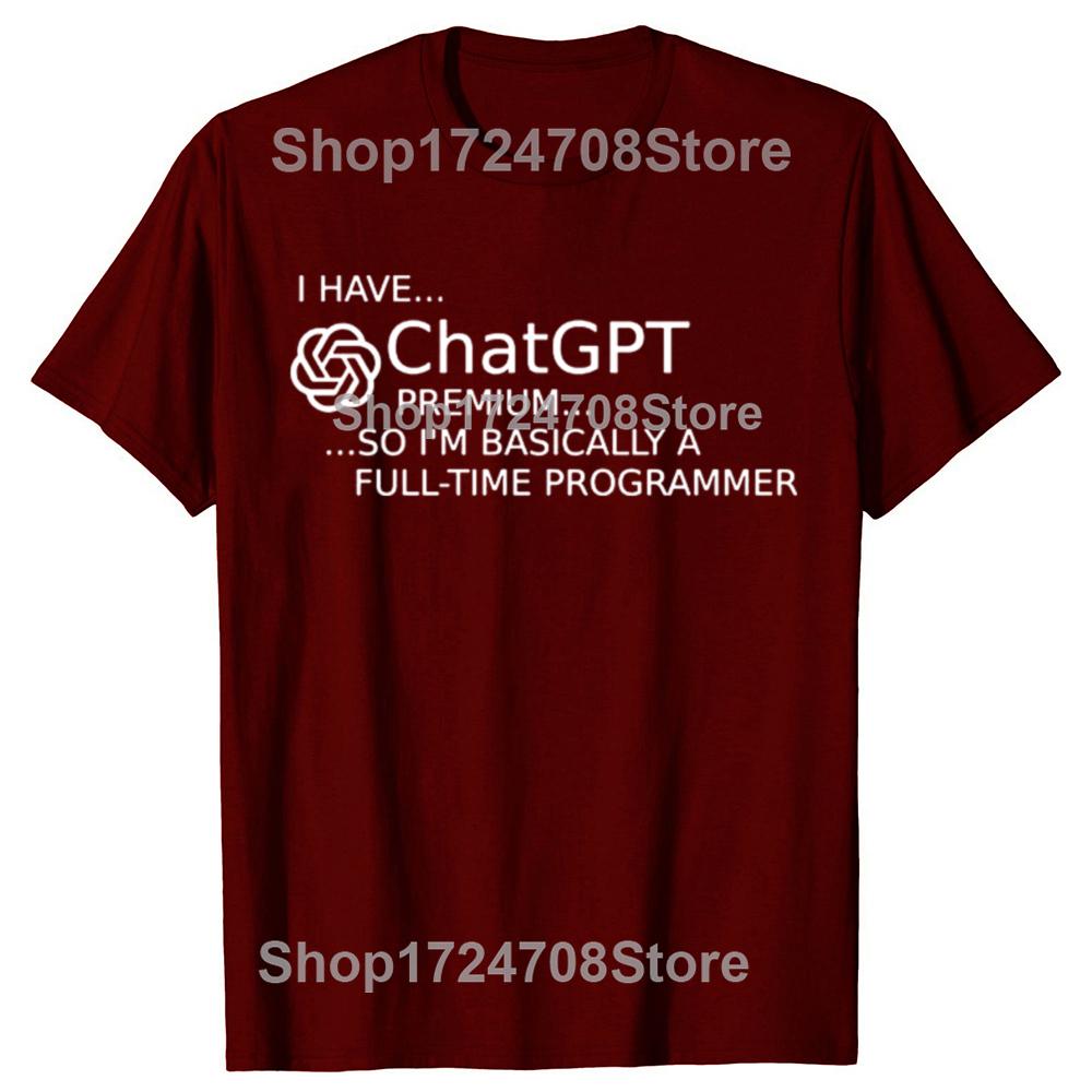 Funny ChatGPT Is Cool Graphic T-shirts Men Women's Fashion Casual Tshirt 100% Cotton Loose Oversized  AI Nerd Geek T Shirt