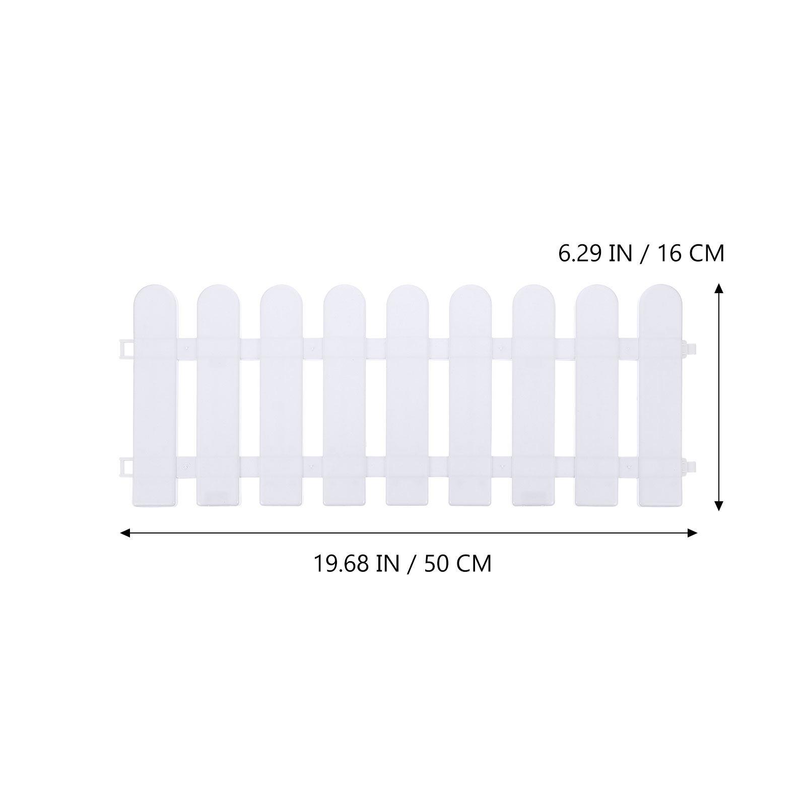 

4Pcs White Plastic Garden Fence Smooth Round Head Decorative Courtyard Landscape Edging Garden Driveway Border