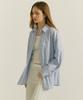 OSTKAKA Asymmetrical Button Fastening Shirt Sky Blue