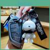 Authentic Superhero Bear Keychain Adorable Creative Cartoon Style Pvc Accessory