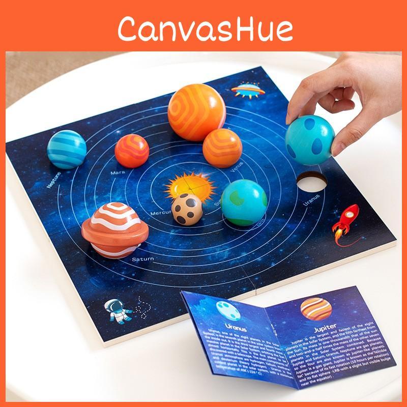 Eight Planets Puzzle Universe Cognitive Ball Matching Board Wooden Toy Children