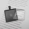 WAY DENG 20 Pcs Electrophoresis Coating Blank Bezel Tray Black Base Setting Square Photo Frame 25mm Necklace Pendant Trays DIY Jewelry Making Charm
