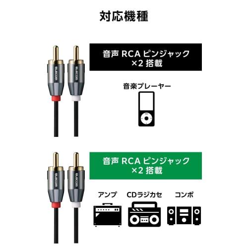 ELECOM Audio Cable RCA To RCA Red White 1m Plays L/R Sounds Low Signal Distortion and Transmission Loss Music Player/CD Radio Cassette Player/Compo Am