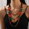 Bohemian Vintage Beaded Necklace With Multilayer Geometric Design For Womens Fashion