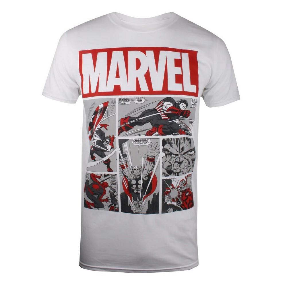 Marvel Camiseta cómica de héroes para hombre
