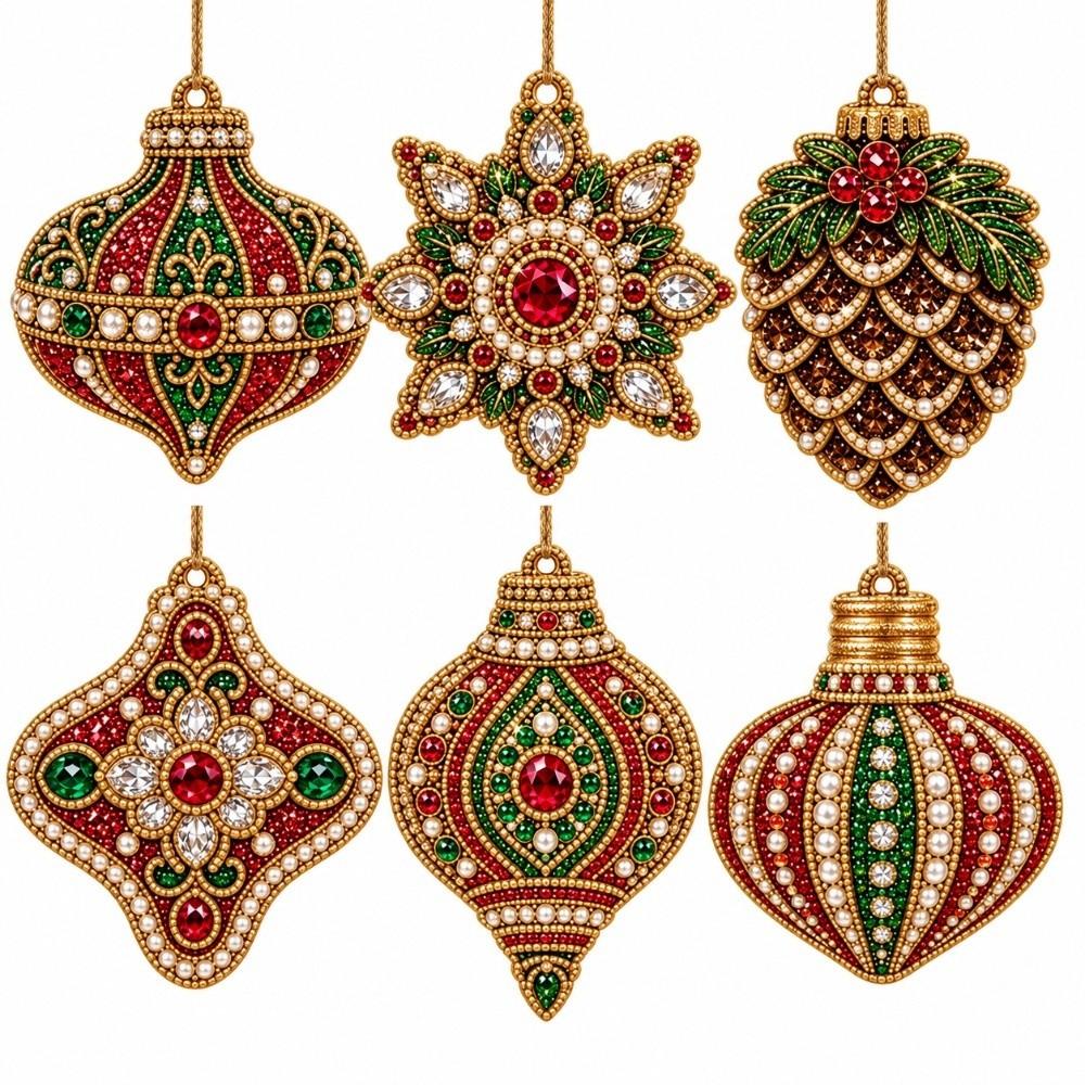 6pcs/set Acrylic Round Board Suncatcher Craft Kit Christmas Decor Craft  Christmas Festival