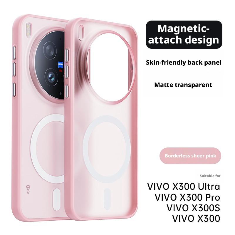 For Vivo X300 Ultra/X300s/X300 Pro/X300 Case Skin-feel Matte Translucent 360° Holder Ring Magnetic Anti-slip Anti-stain Cover