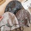 Bohemian fringed stacking hat autumn and winter hat women's big head circumference headhat retro versatile cold hat