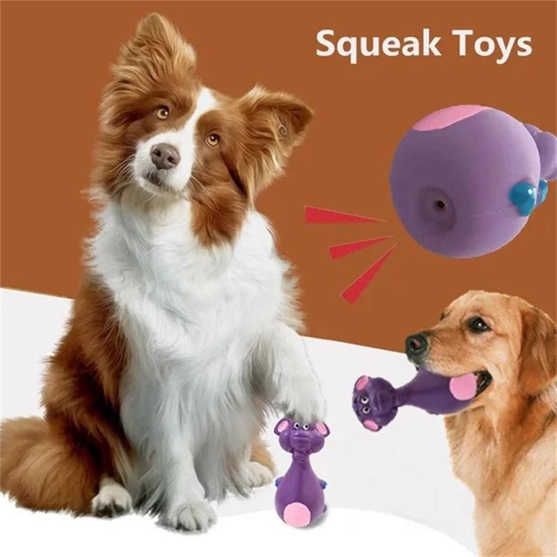 Jucărie interactivă pentru câini Jucării sigure de mestecat pentru câini din latex pentru mestecatori agresivi Jucărie scârțâitoare în formă de animal Cățeluș Jucării molare Câini Periuță de dinți