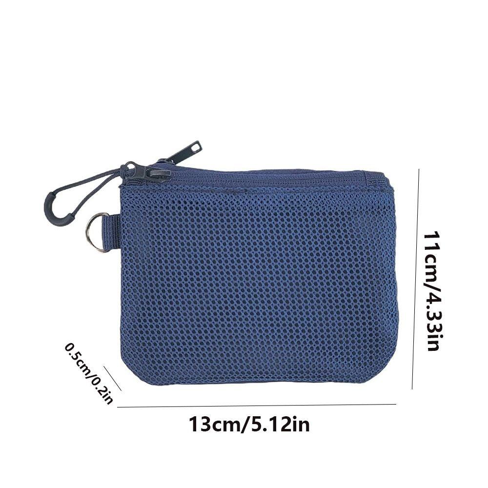 Candy Color Mini Coin Purse Large Capacity Visible Makeup Pouch Mesh Storage Bag Headphone Bag