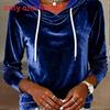 Silk Velvet Hoodie With Drawstring Hood For Womens Casual Autumn Winter Wear