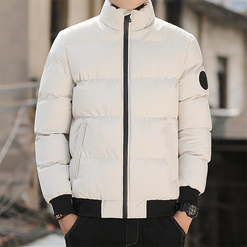 Winter Velvet Cotton-padded Clothes, New Men's Stand-up Neck Cotton-padded Clothes, Youth Flow Thickened Cotton-padded Jackets, Short Styles.