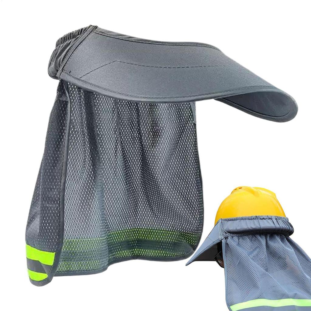 Construction Safety Reflective Hard Hat Shade Neck Shield Helmet Sun Shade Reflective Stripe Summer Sun Protection for Working
