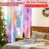 2D FLAT PRINTING 2pcs Curtains (Without Rod) Pastel Colors Window Curtains Holiday Women is Day Printed Curtains Yarn Curtains