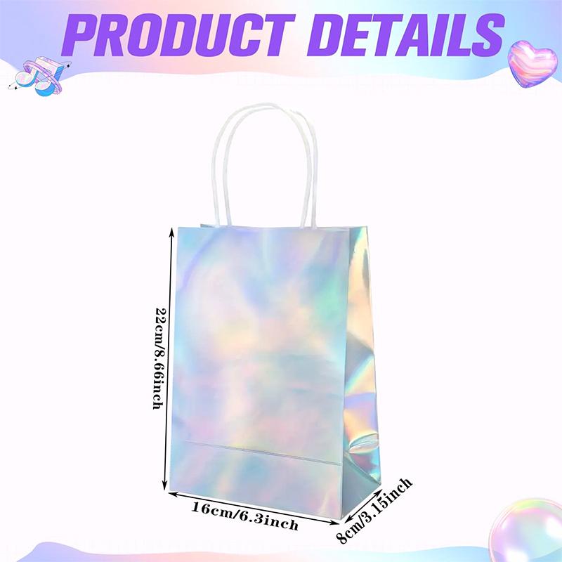10PC/Bag Gift Bags Party Supplies White Pink Khaki Laser Bridal Showers With Handles Birthday Parties Multiple Options Available