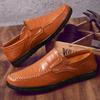 Men's Classic Cow Leather Business Casual Shoes Breathable Comfortable Dad Shoes Live Broadcast Plus Size Casual Shoes