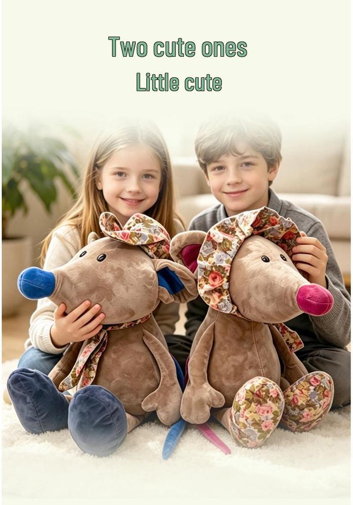 Adorable Mouse Plush Toy: Flower Cloth, Children's Hug Pillow & Soothing Doll - Perfect Birthday Gift