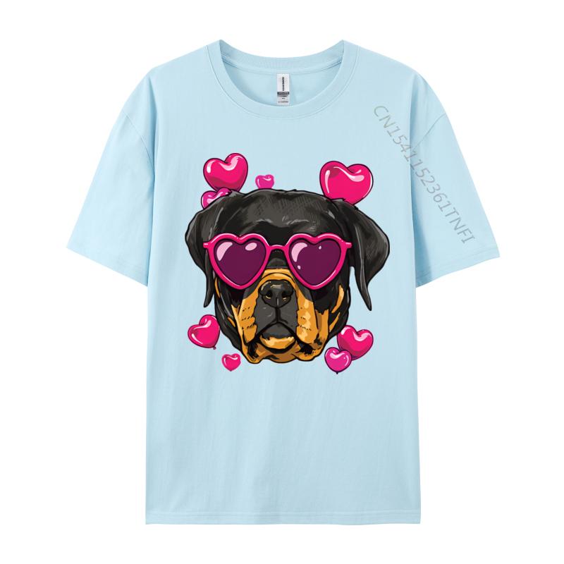 Valentines Day Rottweiler Heart Couple Tshirt Graphic Printed Tshirt Fun Print Romantic Tshirt Luxury Designer
