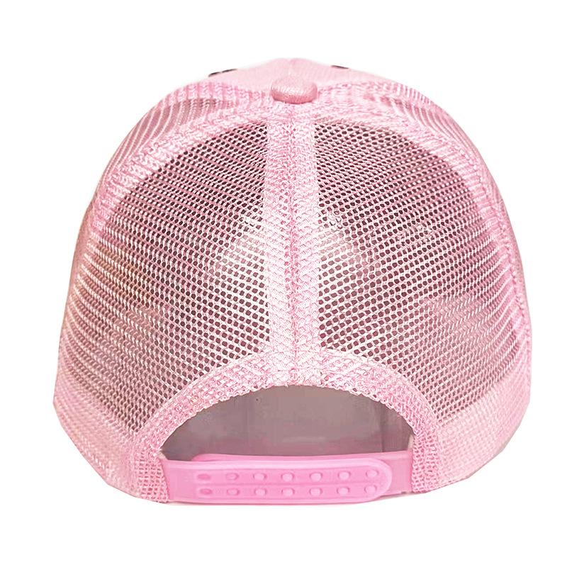 Embroidered rose baseball cap with mesh and diamond inlay, summer women's versatile casual sun protection hat