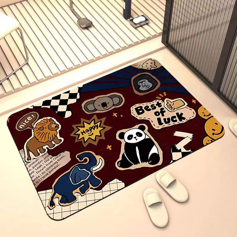 

Винтажный американский мультяшный коврик для ванной комнаты с диатомовой грязью, впитывающий нескользящий коврик для спальни, ванной комнаты, входа в дом, ковер 40X60cm 15.7X23.6in газета