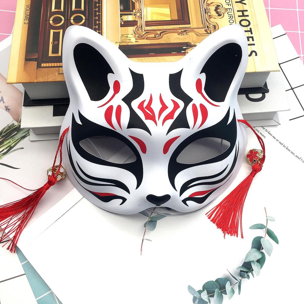Japanese Style Fox Mask - Half-Face Anime Cosplay for Women