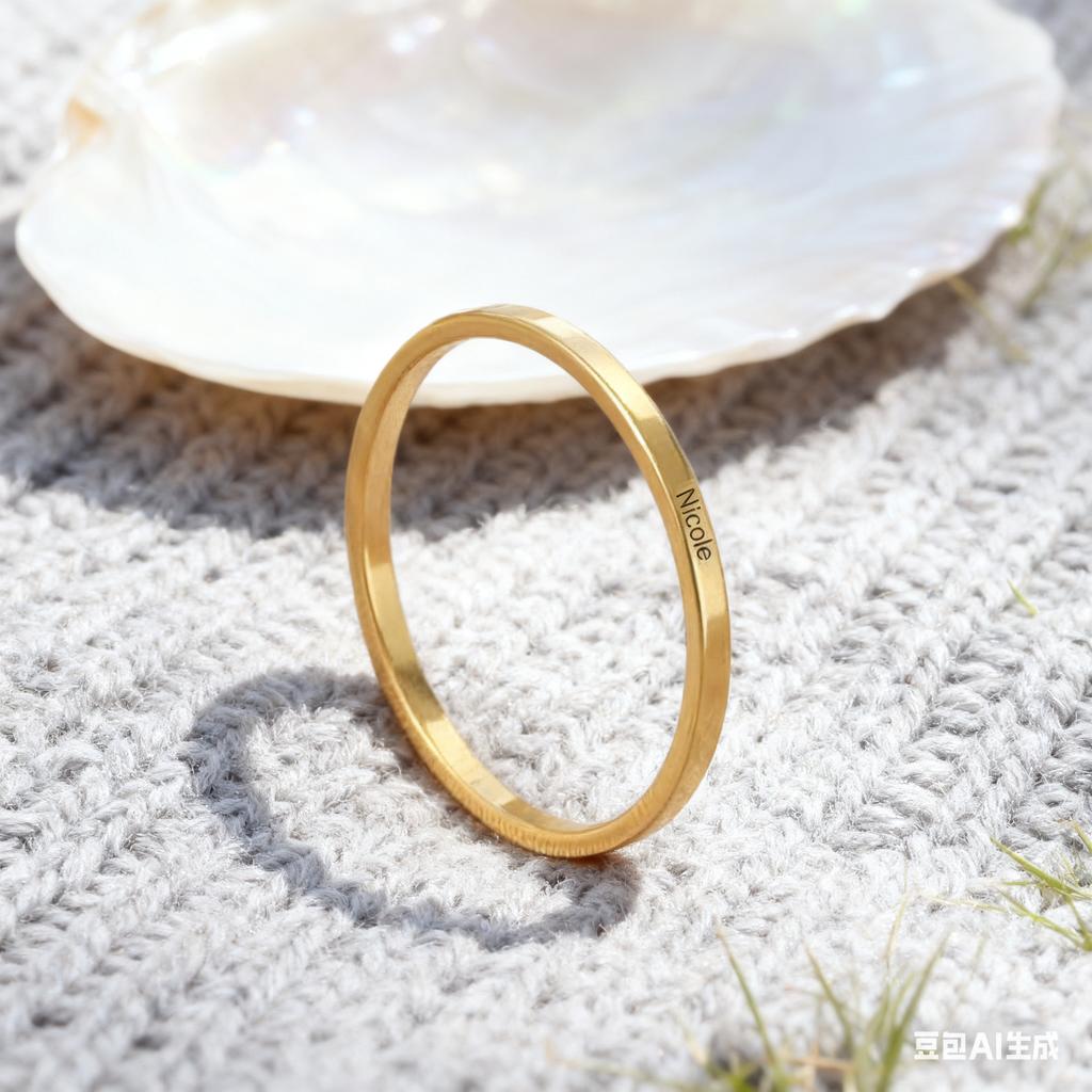 Customized Name Date Couple Ring Stainless Steel 3MM Wide Plain Ring Inspirational Words Ring Jewelry Gift Valentine's Day Gift