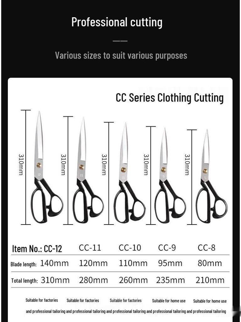 Genuine Zhang Xiaoquan 8/10 Inch Durable Tailor Shears for Fabric Cutting and Sewing