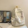 Fashion Pattern Leopard Student Backpack With Plush Pendant For Daily Use
