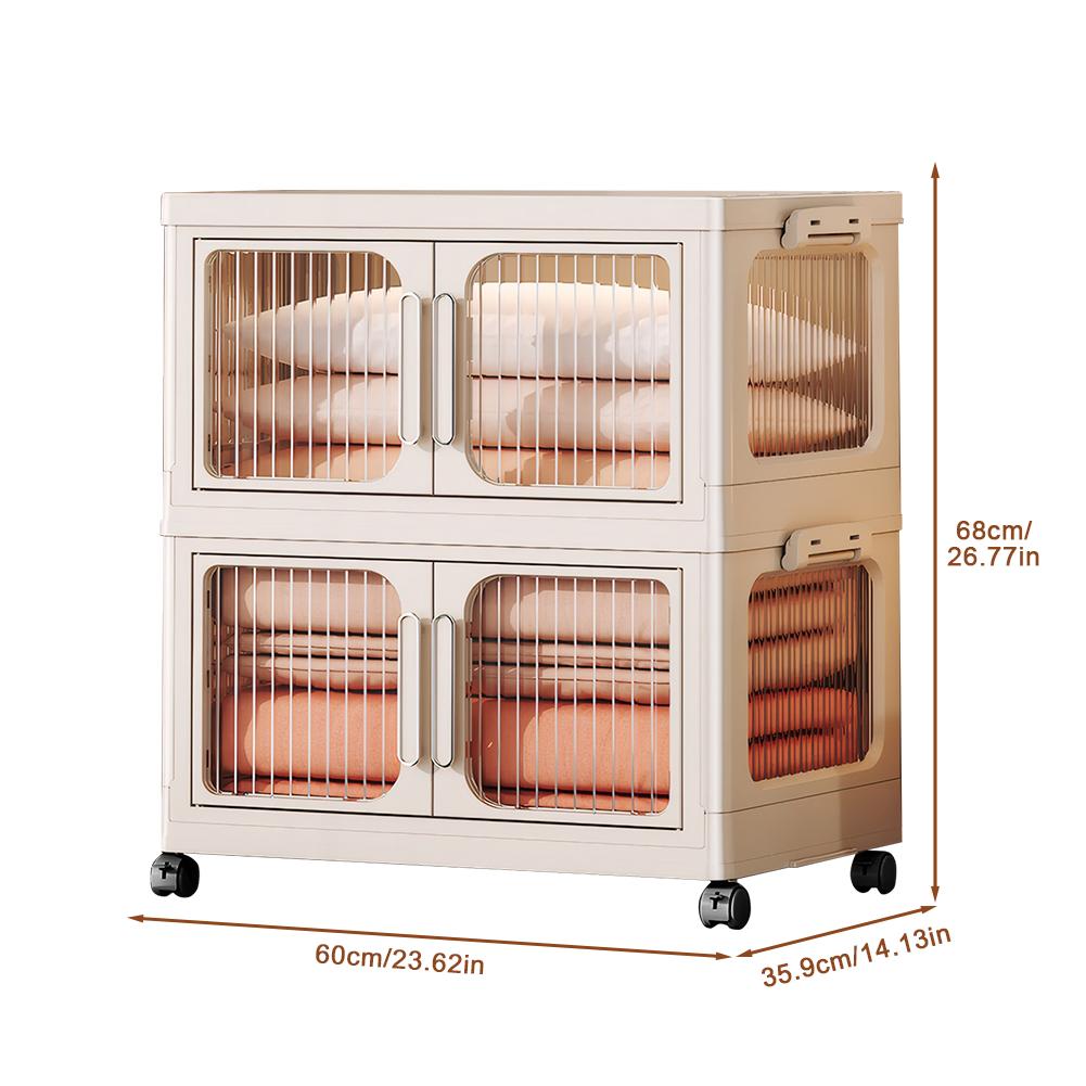 2-Layer Multifunction Storage Cabinet Anti-Slip Flexible Sundries Cabinet Home Storage Organizer for Books Clothes Small Gadgets