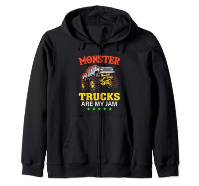 Monster Trucks Are My Jam - Retro Monster Truck - Classic Zip Hoodie