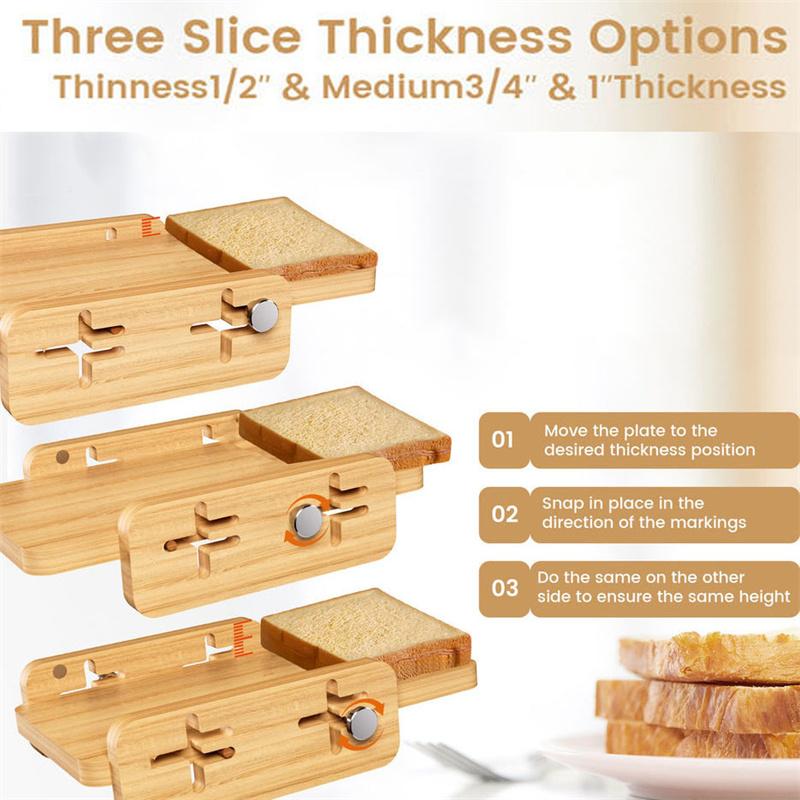Brødskjærerguide Horisontalt brødskjærebrett med smulebrett Justerbar brødskiveguide Kjøkkenredskap