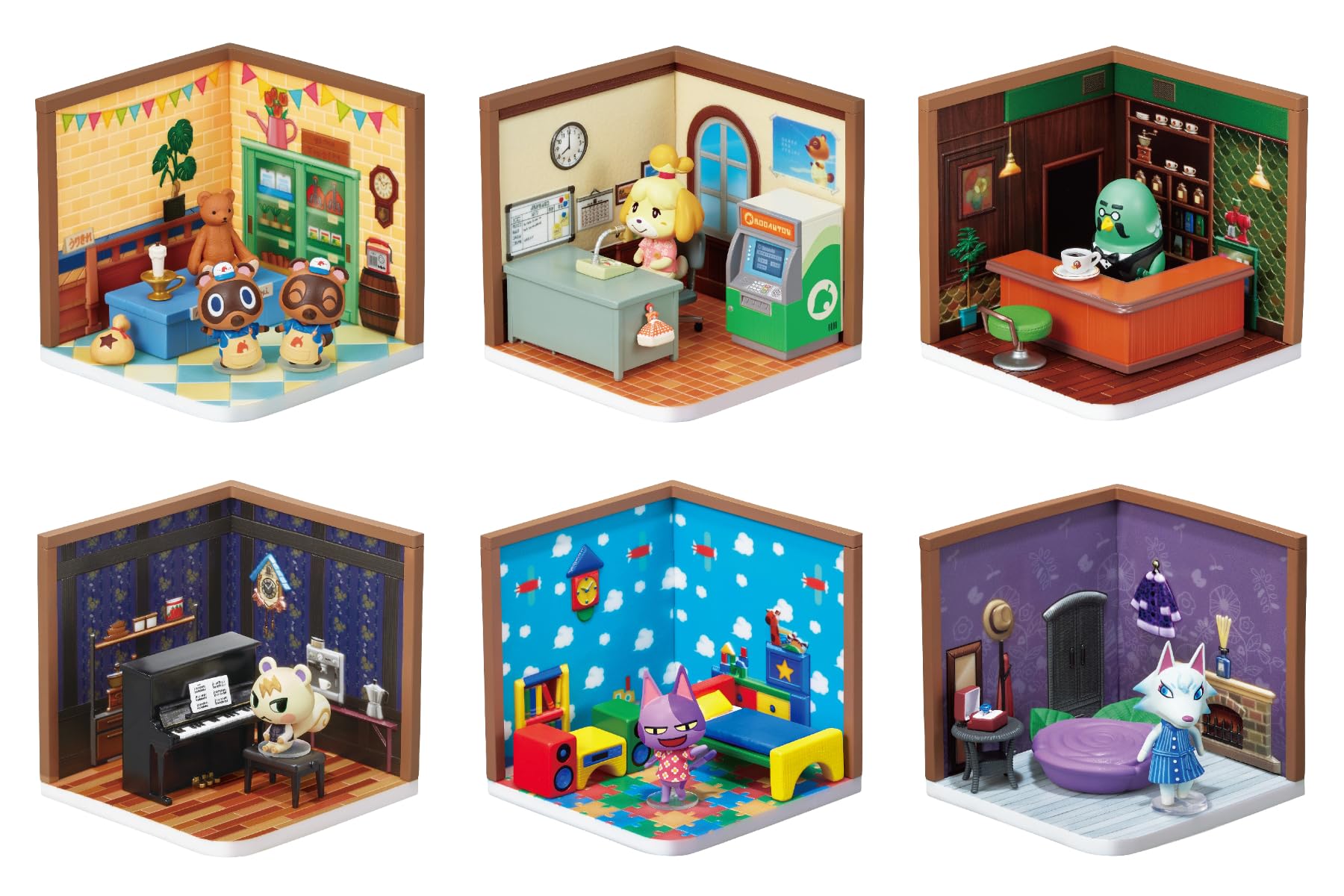 Animal Crossing Счастливая комната 1 коробка В80 x Ш140 x Г65мм ПВХ Re-Ment