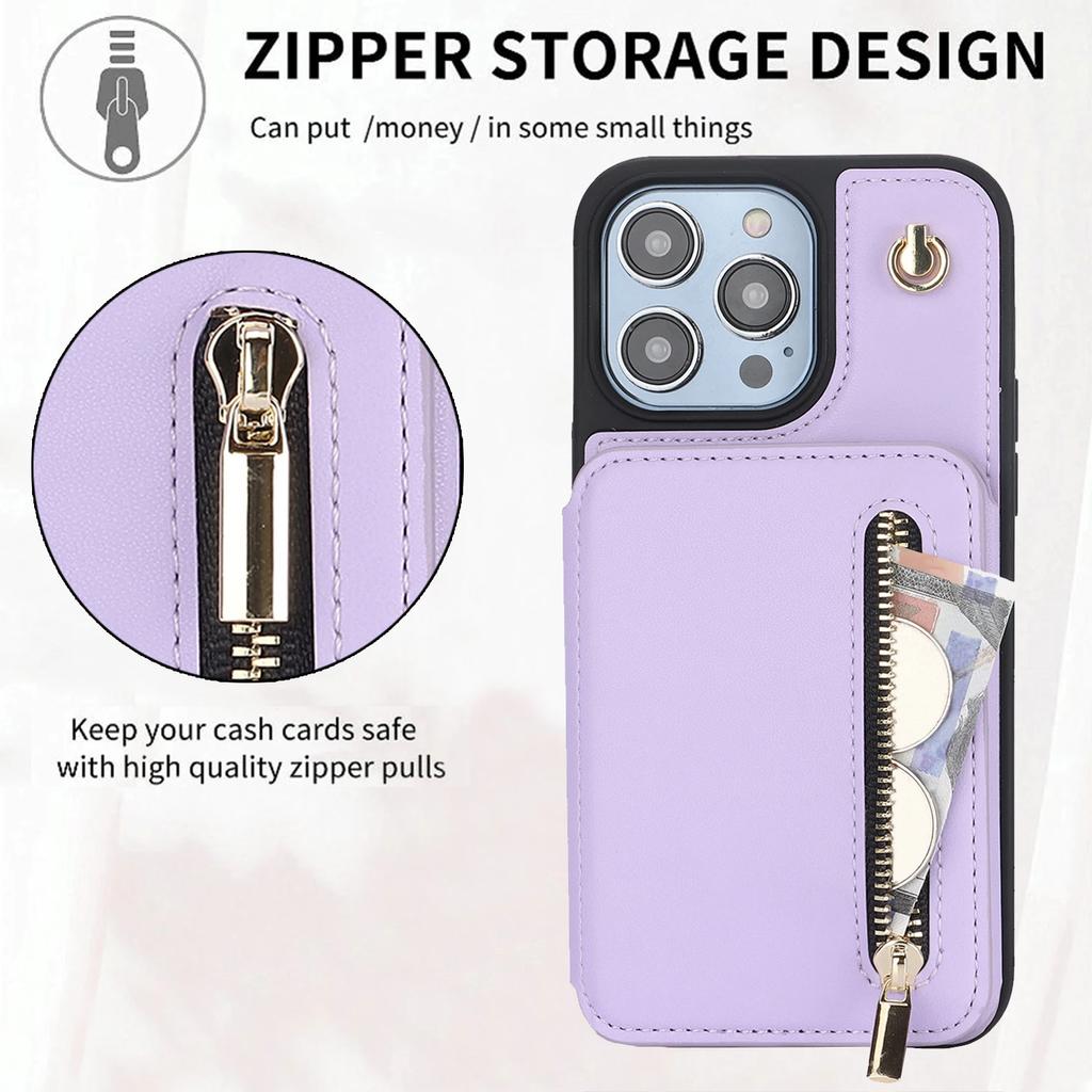 Zipper Cards Bag Crossbody Leather RFID Wallet Case For iPhone 17 Pro Max 15 16 14 Plus 13 12 11 XS SE 2022 Pocket Purse Cover