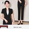 Women's Professional Collarless Short-Sleeve Suit & Camisole Set