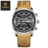 BINBOND Men's Waterproof Outdoor Sport Quartz Watch with Leather Strap