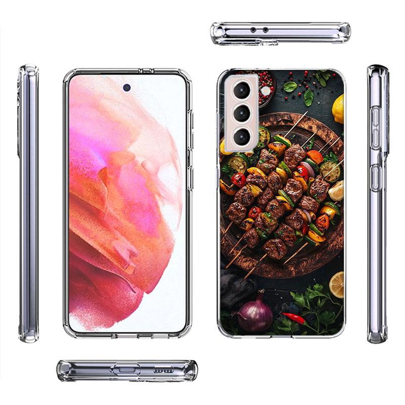 Barbecue and Grilled Meat BBQ Phone Case for Samsung A16 A17 A26 A36 A56 A57 A55 A54 A37 A15 A25 A35 A14 A24 A34 Galaxy Note 20