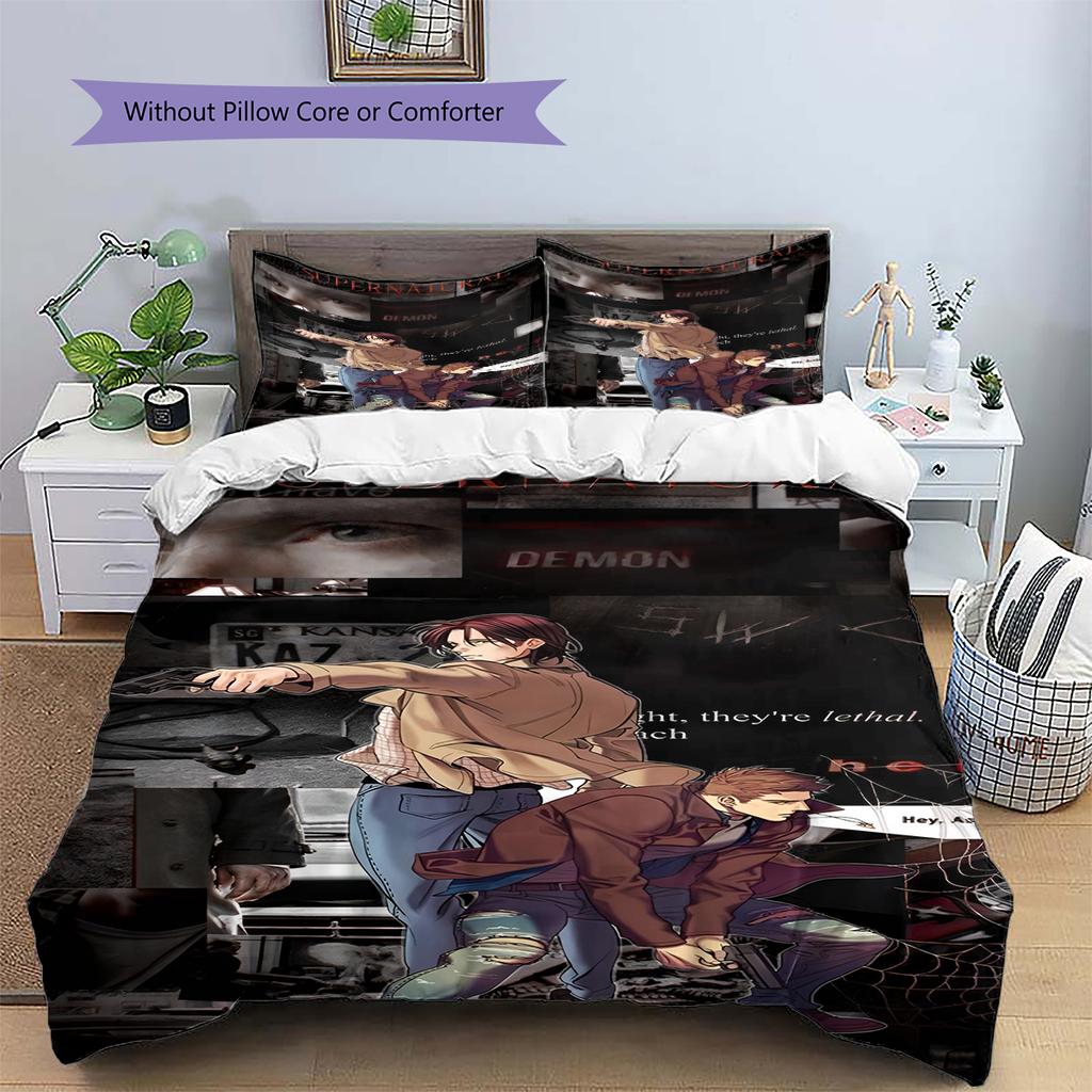Pościel z motywem anime Zestaw kołdry Poszewka na kołdrę Poszewka na poduszkę Dekoracja domu Prezent urodzinowy (1 * poszwa na kołdrę + 2 * poszewki na poduszki, bez rdzenia)