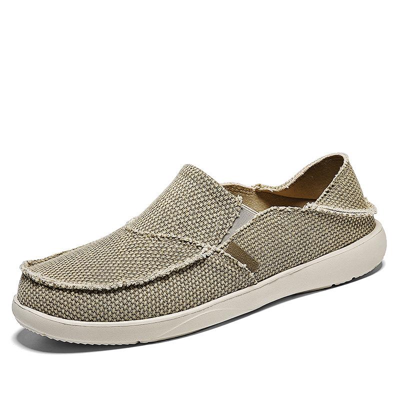 

New Arrival Spring Summer Comfortable Casual Shoes Lightweight Mens Canvas Shoes For Men Slip-On Fashion Flat Loafers Shoes 47 хакі